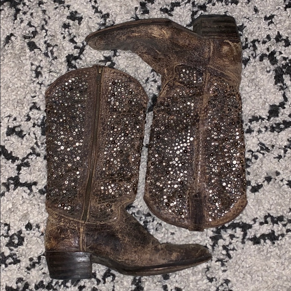 Frye studded cowgirl boots